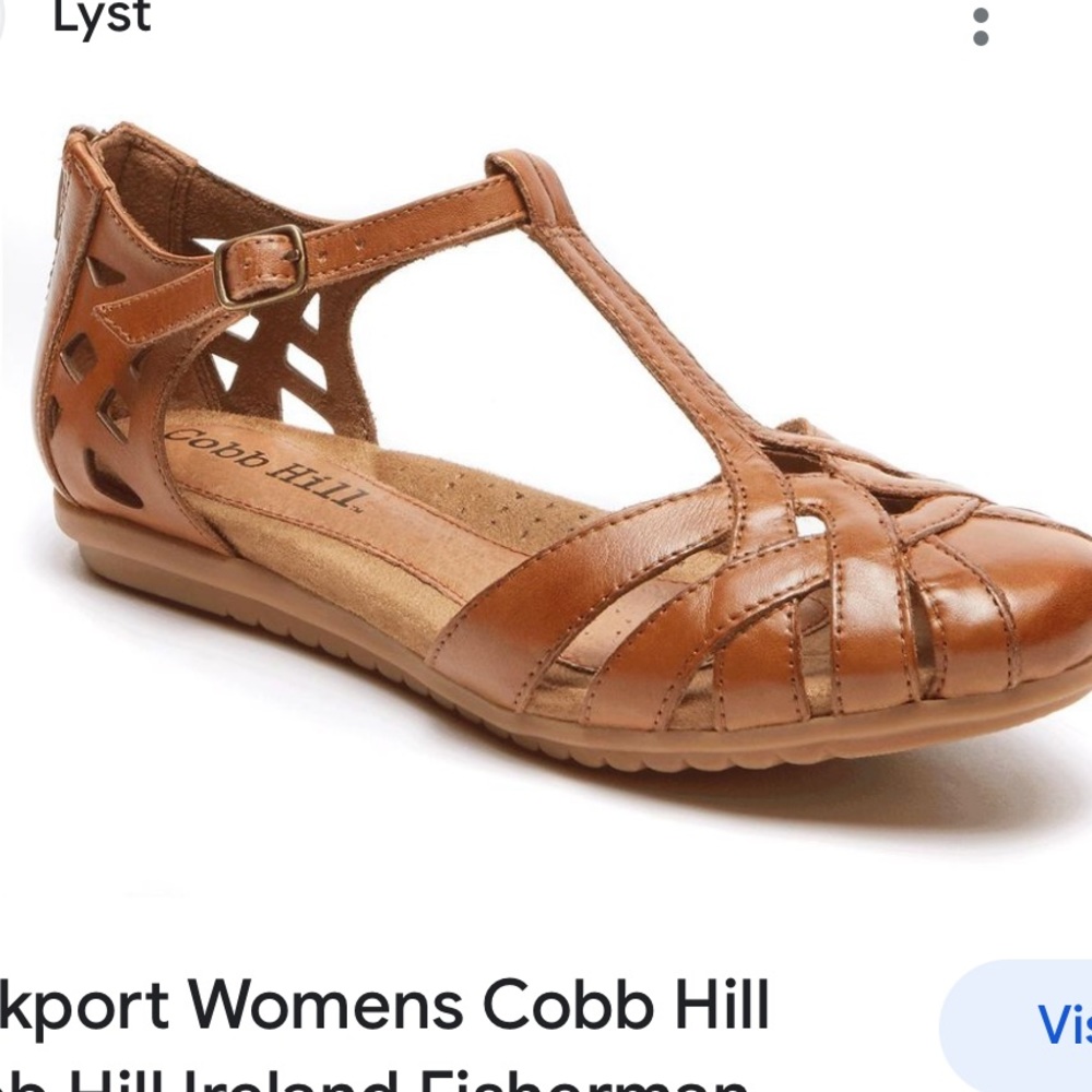 Cobb Hill Ireland Fisherman Brown Leather T-strap Sandals Women Size‎ 9 narrow